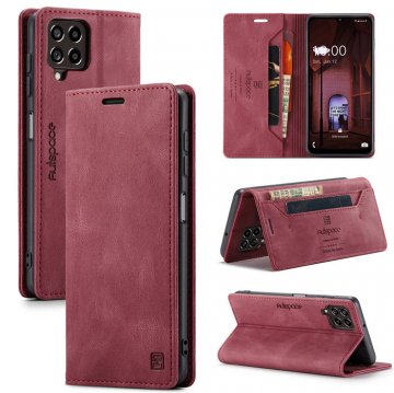 Autspace Samsung Galaxy M33 RFID Blocking Wallet Case Red