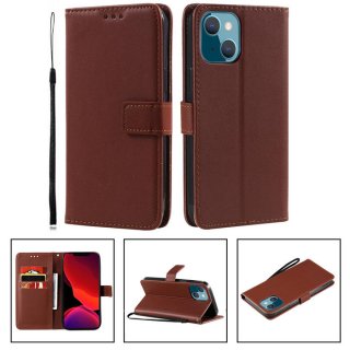 iPhone 13 Mini Wallet Kickstand Magnetic Case Brown