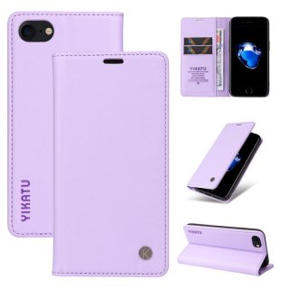 YIKATU iPhone SE3/SE2/8/7 Wallet Kickstand Magnetic Case Purple