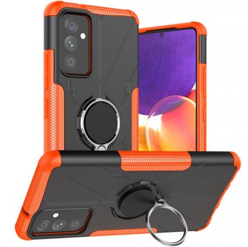 Samsung Galaxy A82 5G Hybrid Rugged Ring Kickstand Case Orange