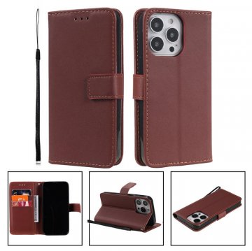 iPhone 13 Pro Max Wallet Kickstand Magnetic Case Brown