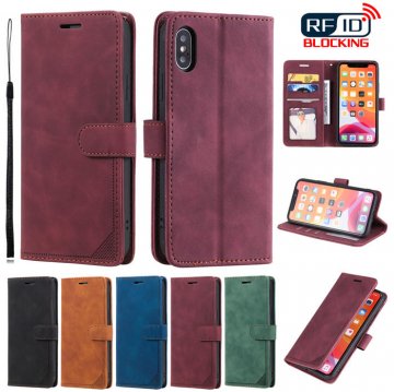 iPhone XS Max Wallet RFID Blocking Kickstand Case Red