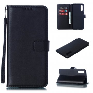 Samsung Galaxy A70 Wallet Kickstand Magnetic Leather Case Black