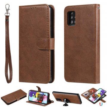 Samsung Galaxy A51 5G Wallet Detachable 2 in 1 Stand Case Brown