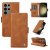 YIKATU Samsung Galaxy S23 Ultra Skin-touch Wallet Kickstand Case Brown