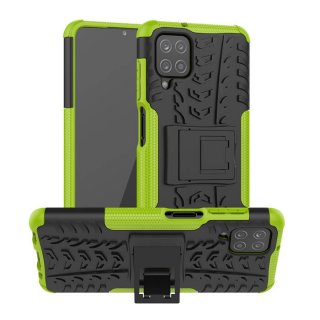 Samsung Galaxy A12 5G Hybrid Rugged PC + TPU Kickstand Case Green