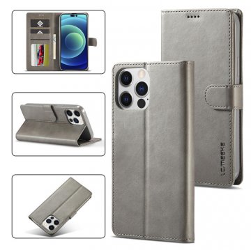 LC.IMEEKE iPhone 14 Pro Max Wallet Magnetic Stand Case Gray