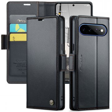 CaseMe Google Pixel 11 Pro XL RFID Wallet Case with Magnetic Buckle & Wireless Charging Black