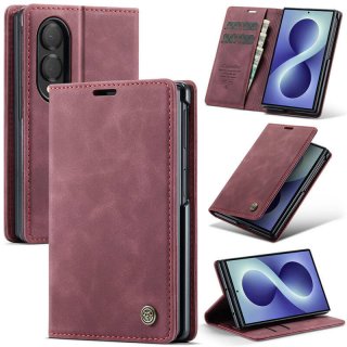 CaseMe Samsung Galaxy Z Fold8 Suede Leather Wallet Case Red