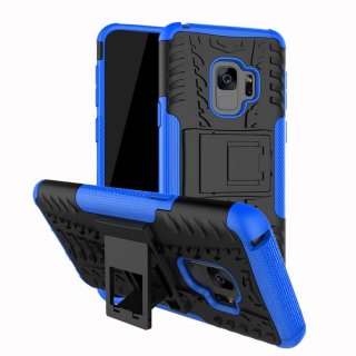 Samsung Galaxy S9 Hybrid Rugged PC + TPU Kickstand Case Blue