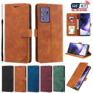 Samsung Galaxy Note 20 Ultra Wallet RFID Blocking Kickstand Case Brown