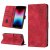 Skin-friendly iPhone 7/8/SE 2020/SE 2022 Wallet Stand Case with Wrist Strap Red