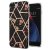 iPhone 7 Plus/8 Plus Flower Pattern Marble Electroplating TPU Case Black