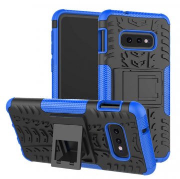 Samsung Galaxy S10e Hybrid Rugged PC + TPU Kickstand Case Blue