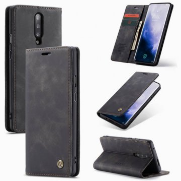 CaseMe OnePlus 7 Pro Wallet Kickstand Magnetic Case Black