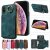 For iPhone X/XS Card Holder Ring Kickstand Case Green