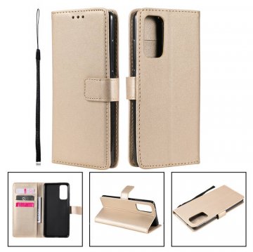 Samsung Galaxy S20 FE Wallet Kickstand Magnetic PU Leather Case Gold