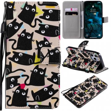 iPhone 12 Pro Max Embossed Cute Kitten Cat Wallet Magnetic Stand Case