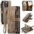CaseMe iPhone 14 Pro Max Wallet Case with Wrist Strap Coffee