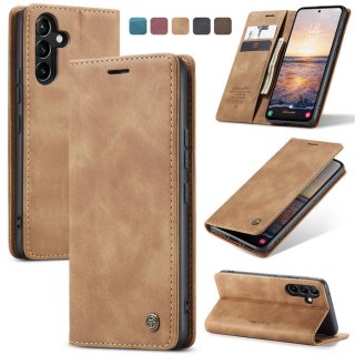 CaseMe Samsung Galaxy A54 Wallet Luxury Leather Case Brown