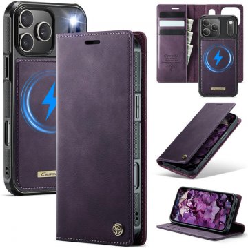 CaseMe iPhone 17 Pro 2-in-1 Magnetic Wallet Case – Wireless Charging & RFID Blocking Purple