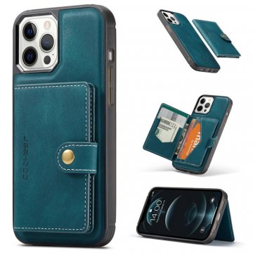 iPhone 12 Pro Magnetic Detachable Card Pocket Wallet Stand Case Blue