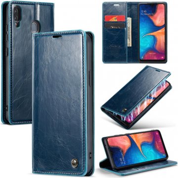 CaseMe Samsung Galaxy A20/A30 Wallet Kickstand Magnetic Case Blue
