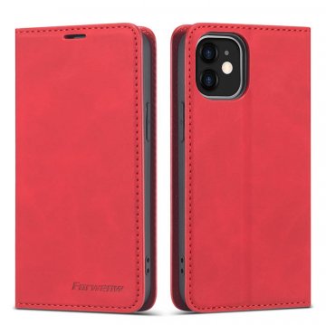 Forwenw iPhone 12 Mini Wallet Kickstand Magnetic Case Red