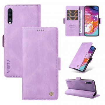 YIKATU Samsung Galaxy A70 Skin-touch Wallet Kickstand Case Purple