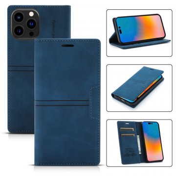Wallet Kickstand Magnetic PU Leather Case Blue