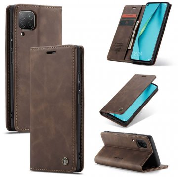 CaseMe Huawei P40 Lite Wallet Stand Magnetic Flip Case Coffee