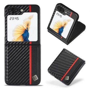 LC.IMEEK Samsung Galaxy Z Flip5 5G Carbon Fiber Texture Cover