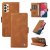 YIKATU Samsung Galaxy A52 Skin-touch Wallet Kickstand Case Brown