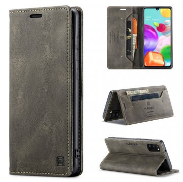 Autspace Samsung Galaxy A41 Wallet Kickstand Magnetic Case Coffee