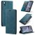 CaseMe iPhone XR Retro Wallet Kickstand Magnetic Case Blue