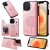 iPhone 12 Pro Embossed Tree Cat Magnetic Clasp Wallet Stand Case Rose Gold