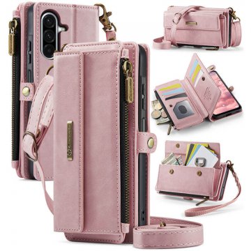 CaseMe Samsung Galaxy A17 Crossbody Wallet Case with RFID Blocking Pink