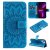 Embossed Sunflower iPhone 14 Plus Wallet Magnetic Case Blue