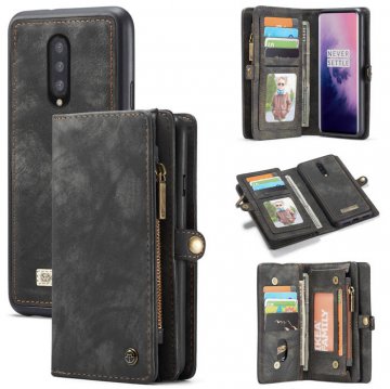 CaseMe OnePlus 7 Pro Wallet Detachable 2 in 1 Case Black
