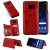 Samsung Galaxy S8 Bee and Cat Magnetic Card Slots Stand Cover Red