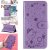 iPhone 7 Plus/8 Plus Embossed Cat Bee Wallet Stand Case Purple