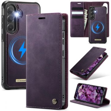 CaseMe Samsung Galaxy S25 Plus 2-in-1 Magnetic Wallet Case – Wireless Charging & RFID Blocking Purple
