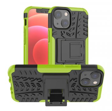 iPhone 13 Mini Anti-Slip Dual Layer Hybrid Kickstand Case Green