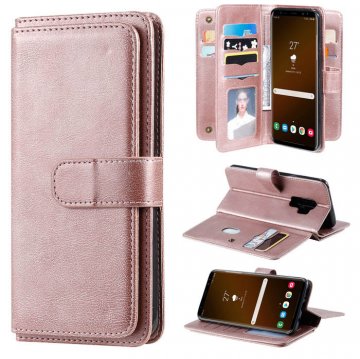 Samsung Galaxy S9 Plus Multi-function 10 Card Slots Wallet Case Rose Gold