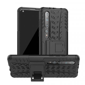 Xiaomi Mi 10/Mi 10 Pro Hybrid Rugged PC + TPU Kickstand Case Black