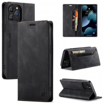 Autspace iPhone 13 Pro RFID Blocking Wallet Case Black