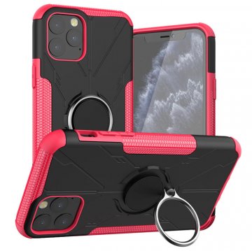 iPhone 11 Pro Max Hybrid Rugged PC + TPU Ring Kickstand Case Rose