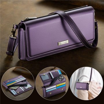 CaseMe RFID Blocking Universal Wallet Crossbody Phone Bag Purple