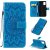 Samsung Galaxy A71 Embossed Sunflower Wallet Stand Case Blue