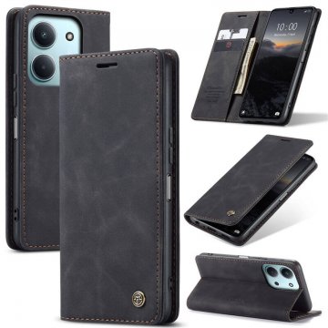 CaseMe Xiaomi Redmi 15C Wallet Magnetic Suede Leather Case Black
